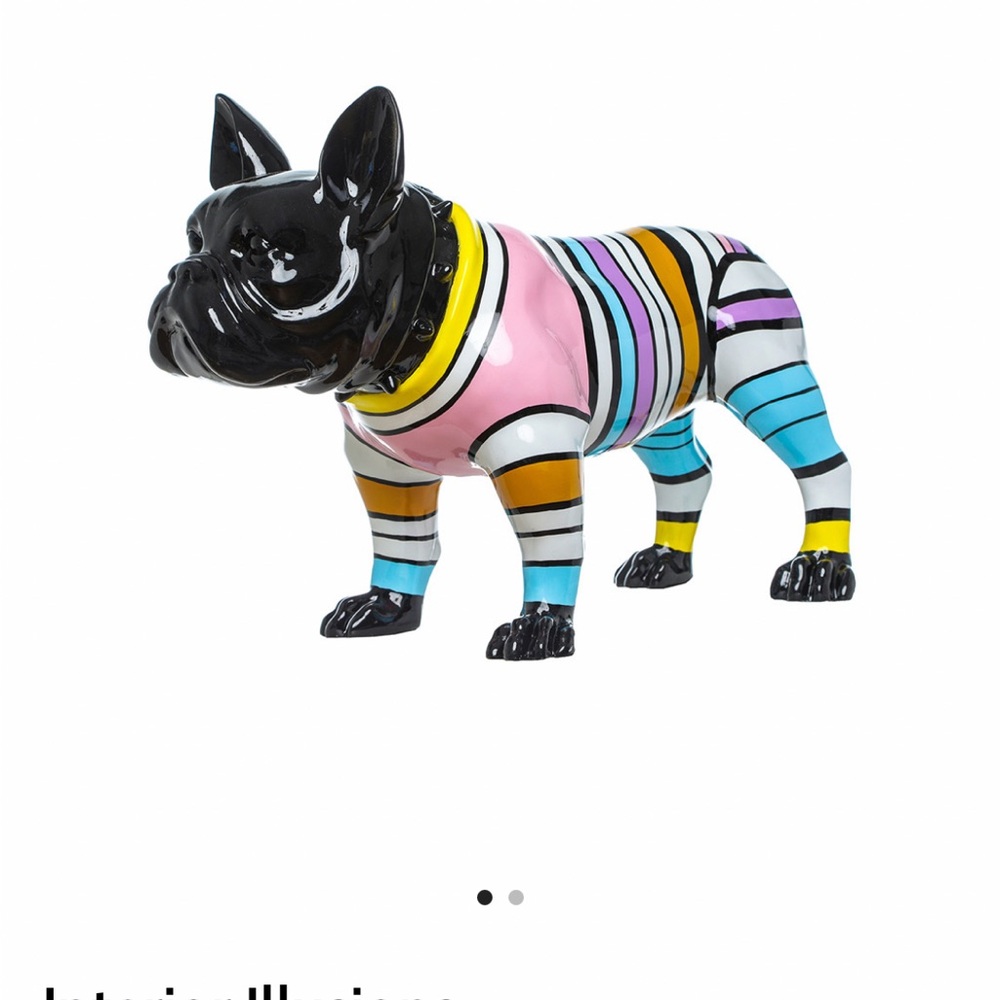 Colorful Striped Dog Figurine